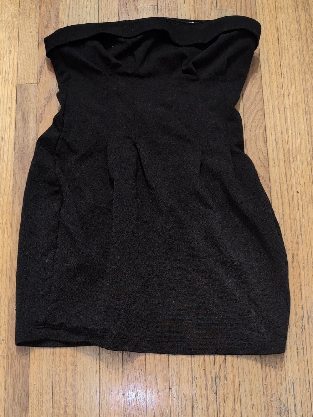 Anthropologie Black Ribbed Dress With Zipper Detail